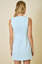 Baby Blue Textured Mini Dress