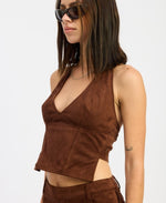 Gabi Suede Halter Top
