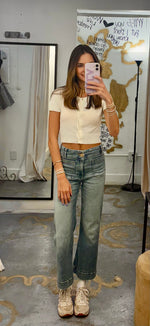 Cropped short sleeve knit Cardigan Top. ivory- yellow- pink