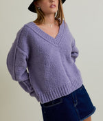Madeline Fuzzy V-Neck Sweater