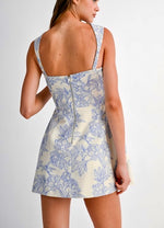 Blue Floral Mini Dress with Built-In Shorts
