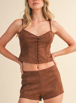 Mary Suede Shorts Set
