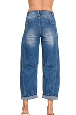 Medium Wash Barrel Leg Jeans