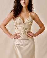 Champagne Sequin Halter Top