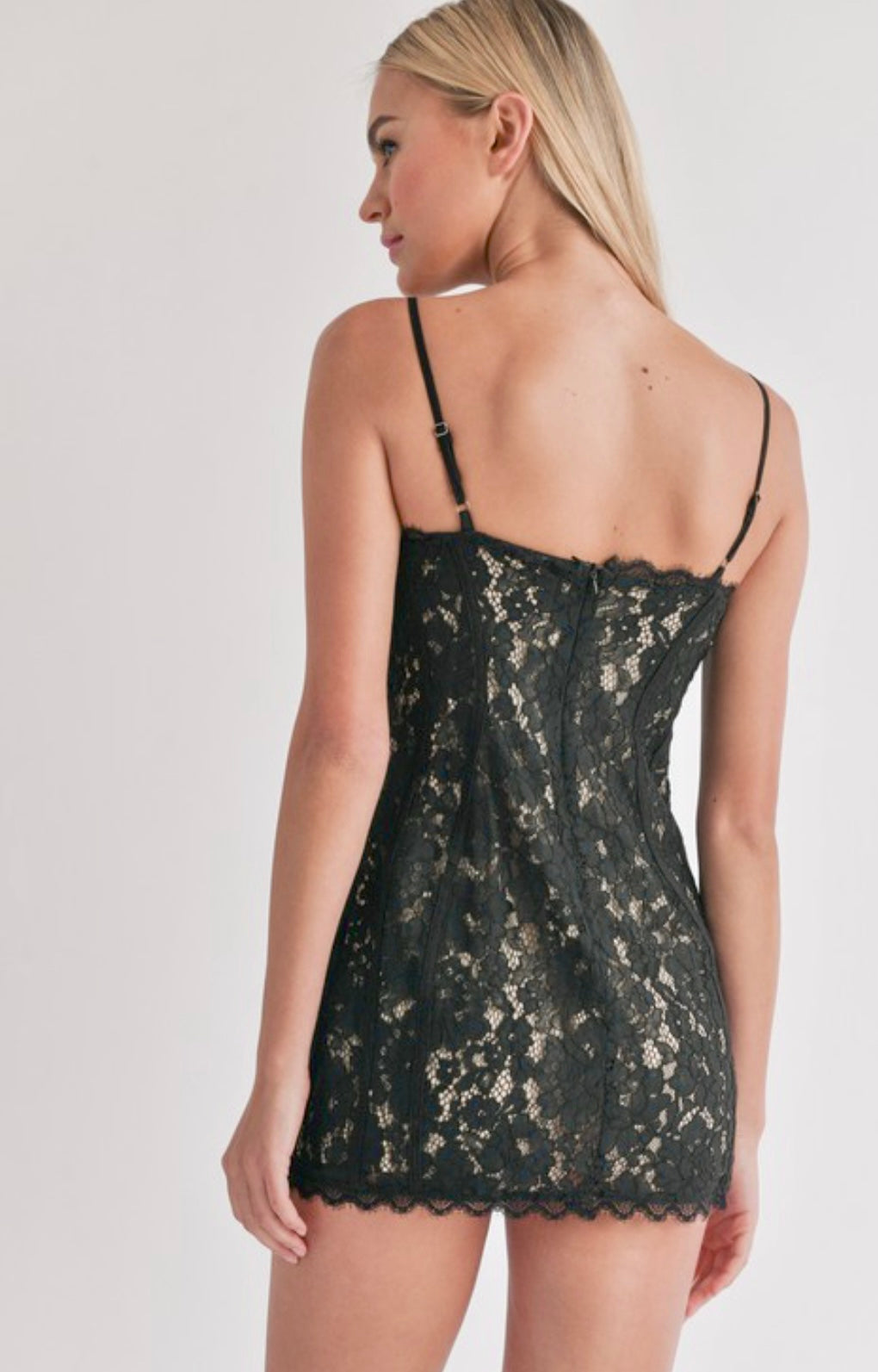 Midnight Lace Corset Mini Dress