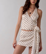 Sherri Polka Dot Halter Wrap two piece set sold separately- ivory
