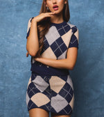 Olivia Plaid Knit Skirt Set