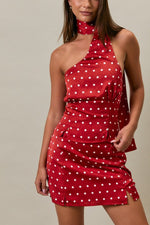 Red Polka Dot Halter Top & skirt set (Sold Separately)
