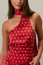 Red Polka Dot Halter Top & skirt set (Sold Separately)