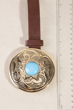 Western Concho vegan Leather Ring belt