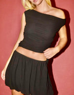 🖤 “Off the Edge Chiffon bubble skirt Set”. Black