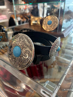 Western Concho vegan Leather Ring belt