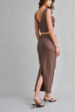 Mocha Ruched Two-Piece Set ( sold separately)
