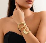 Gold Sculptural Cuff Bracelet
