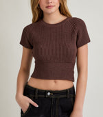Sweet Knit Back Bow Top 🎀wine - brown
