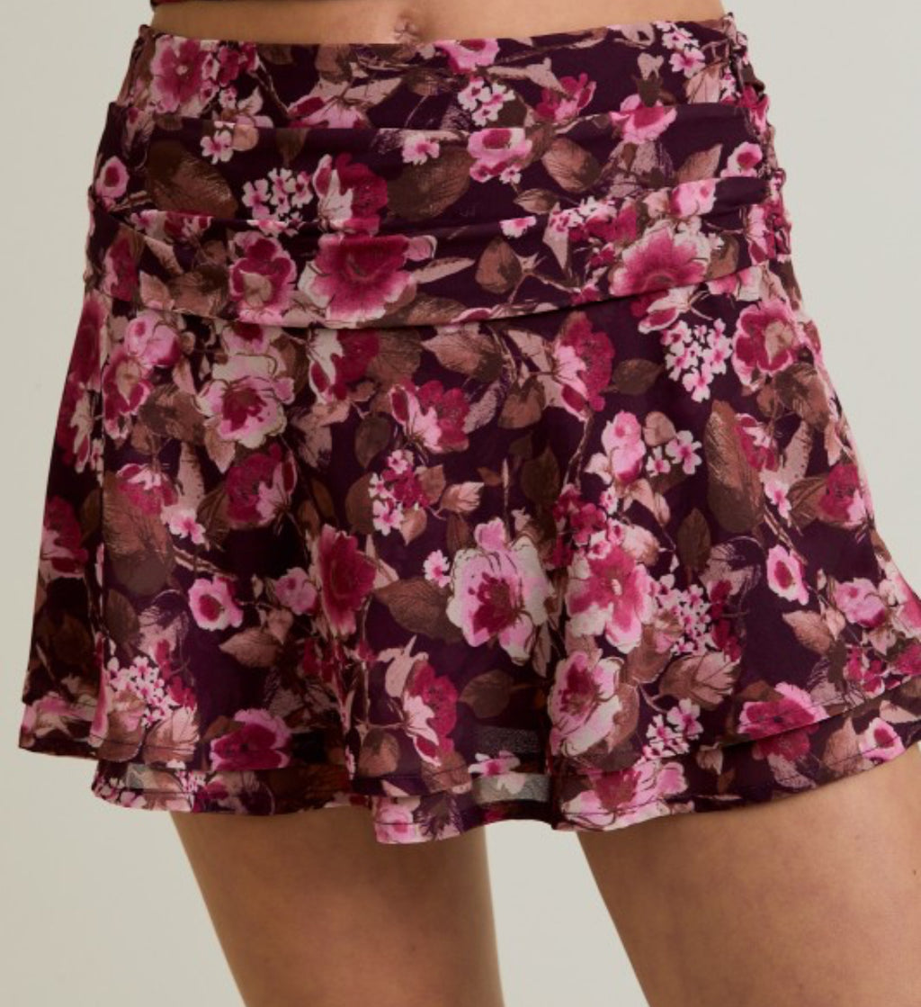 Brianna Floral Mini Skirt