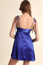 Royal Blue Satin Mini Dress