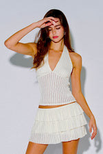 Ruffle Mini Skirt Sage - Ivory