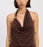 Cocoa Cowl Halter Top – Sold Separately