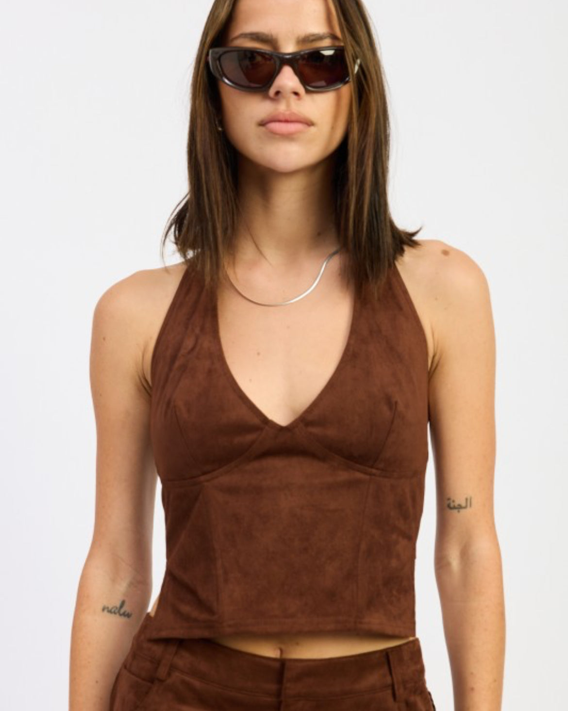 Gabi Suede Halter Top