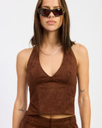 Gabi Suede Halter Top