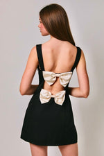 Black Bow Back Mini Dress