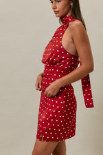 Red Polka Dot Halter Top & skirt set (Sold Separately)