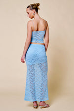 Sky blue lace cami top and maxi skirt- sold separately