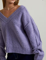 Madeline Fuzzy V-Neck Sweater
