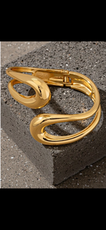 Gold Sculptural Cuff Bracelet