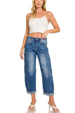 Medium Wash Barrel Leg Jeans