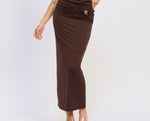Cocoa Ruched Maxi Skirt – Sold Separately