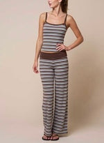 Brown Stripe Two-Piece Pant Set- sold separately