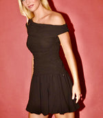 🖤 “Off the Edge Chiffon bubble skirt Set”. Black