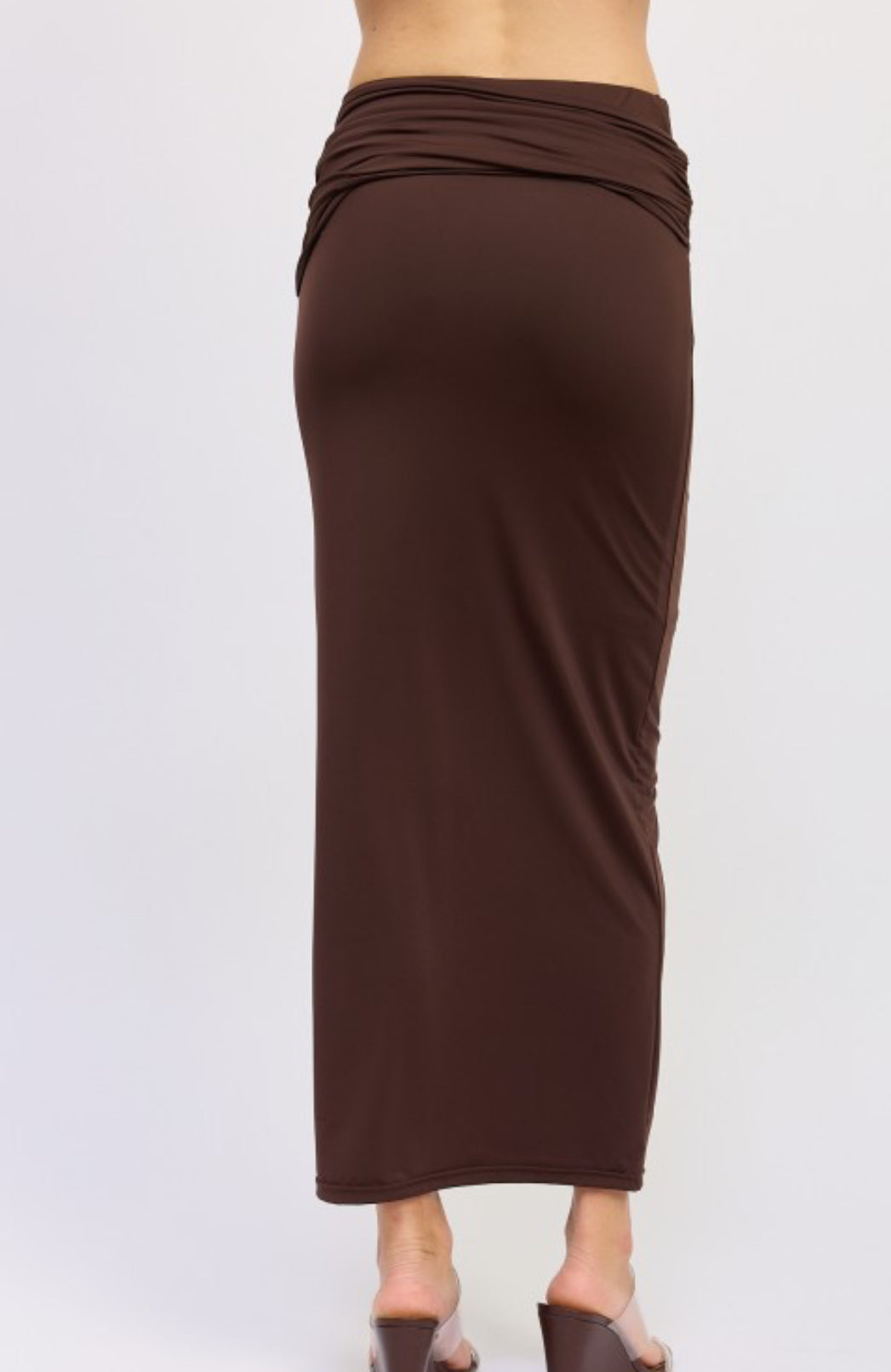 Cocoa Ruched Maxi Skirt – Sold Separately