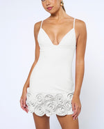 Rosette Hem Mini Dress pink- white -black
