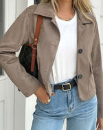 Jasmin Taupe Faux Suede Cropped Jacket