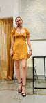 Daisy ruffled hem mini dress- orange