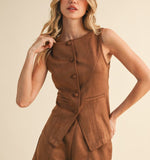 Regan Suede Vest Set