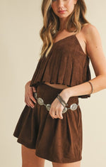 Kelly Suede Shorts Set
