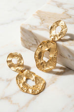 Hammered Gold drop earrings