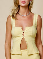 Butter Yellow Cutout Mini Skirt Set( sold separately)