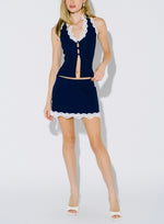 Navy Lace trimmed Two-Piece Set (Sold Separately)