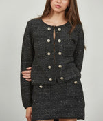 Cábala black shimmer two piece knit jacket and skirt set_ sold separately