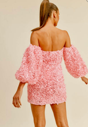 Blush Bloom Textured Mini Dress 🌸