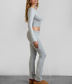 Jasmin two piece knit pant set sold separately- Light gray