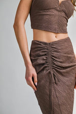 Mocha Ruched Two-Piece Set ( sold separately)