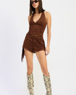 Gabi Suede Halter Top