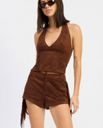 Gabi Suede Halter Top