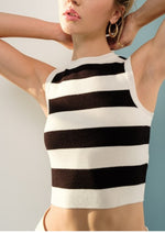Monaco Striped Knit Crop Tank